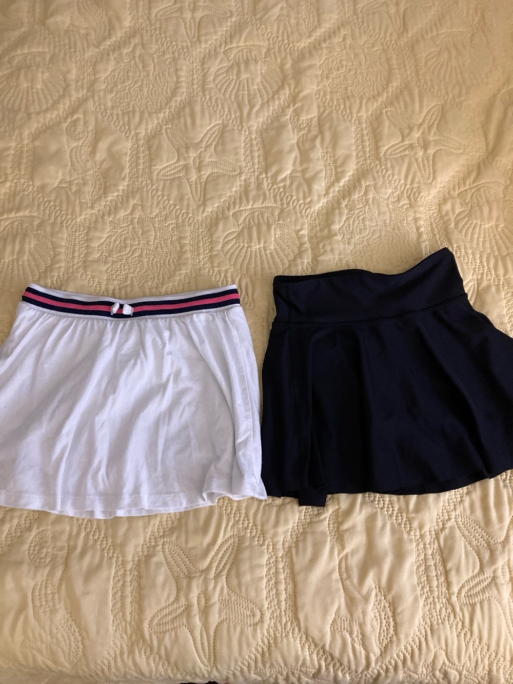 Old Navy White Tennis Skort + Navy Athletic Skort girls size 10-12
